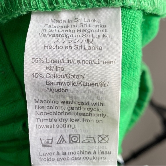 J Crew Green Tie Waist Linen Shorts 411 - Picture 5 of 5